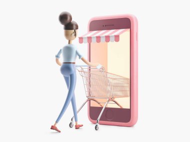 3D çizim. internette para kullanımı. internet alışveriş
