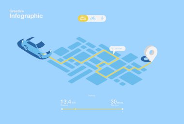 Yaratıcı UI ux tasarımını app Infographic gidin. Vektör çizim.
