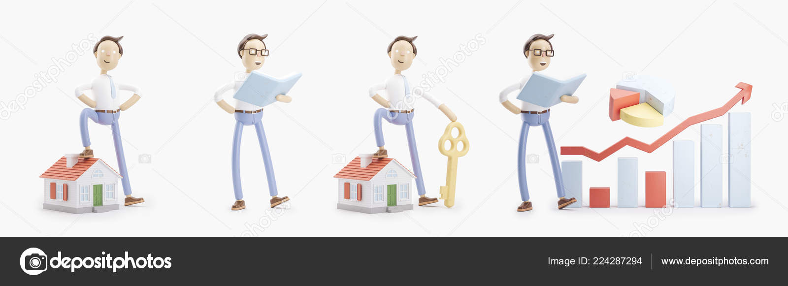 漫画の本 小さな家 キー インフォ グラフィックと文字の略 3 D イラストのセット ストック写真 C Bestpixels