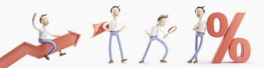 3d resimde kümesi. İşadamı Jimmy bir liderdir