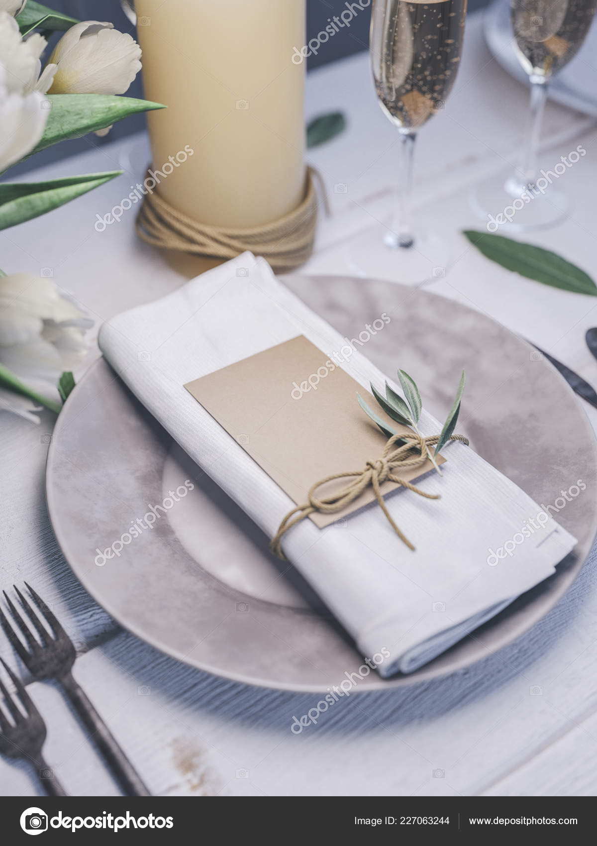 Download Wedding Table Setting Place Card Mockup Stock Photo Image By C Bestpixels 227063244