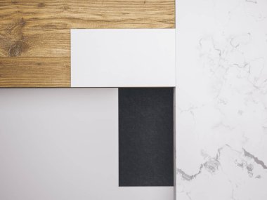 Minimalist mockup kartvizit ahşap ve bukle doku ile. Yaratıcı mockup seti.
