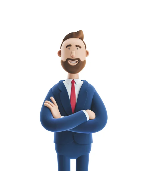 Ilustracja 3D. Portret przystojny biznesmen — Zdjęcie stockowe