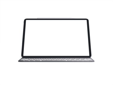 Beyaz arka planda boş ekran tablet. Yalıtılmış iPad. 