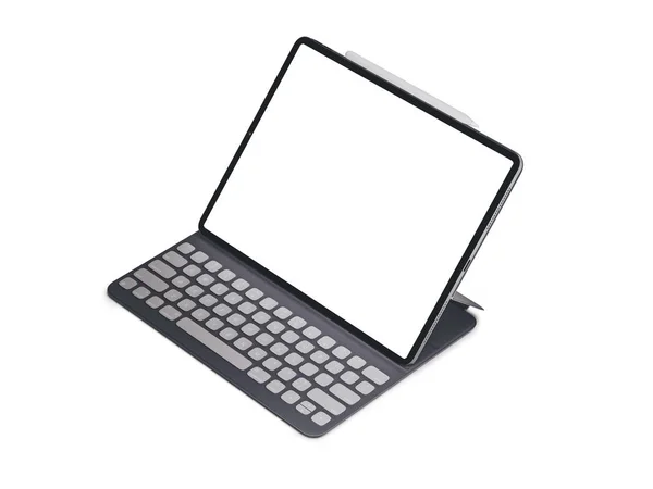 Leerer Bildschirm Tablet auf weißem Hintergrund. Isoliertes iPad. — Stockfoto