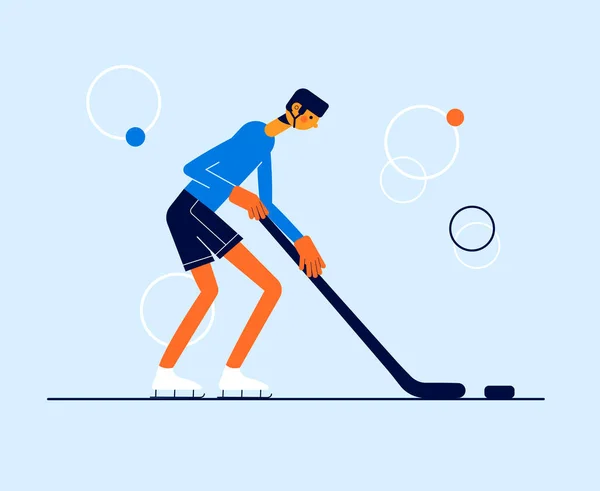 Moderní vektorová sportovní ilustrace. Hokejista hrající hokej. — Stockový vektor