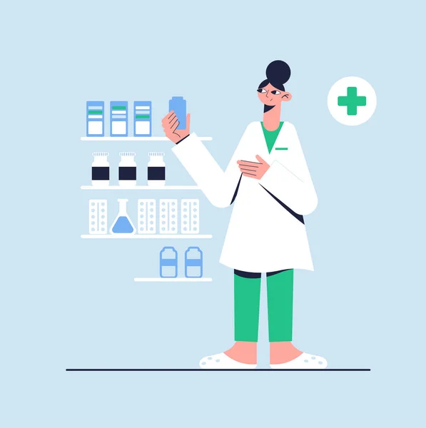 Vector illustration. Medical concept. Drugstore. — Stock Vector