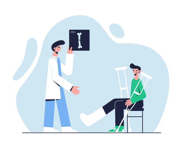 Vector illustration. Medical concept. Appointment with a traumatologist. — Stock Vector