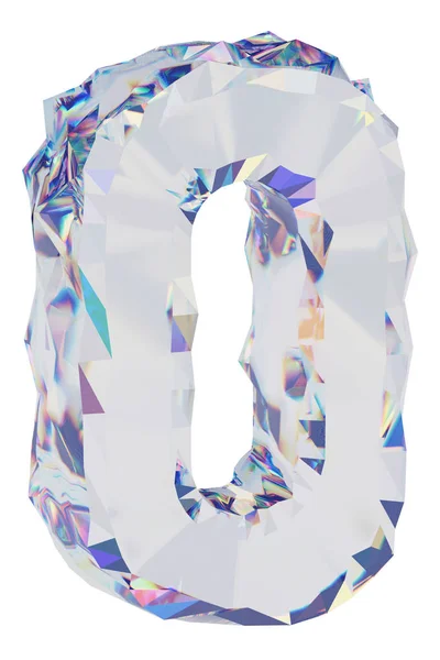 Diamond Zero Białym Tle Białym Backround Genialny Cyfry Ilustracja — Zdjęcie stockowe