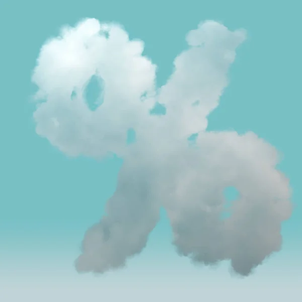 Percent Sign Shape Cloud Path Illustration — Stock Photo, Image