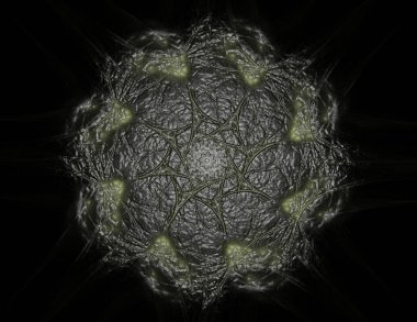 Soyut fraktal renk arka plan ile kesişen daireler ve oval. Hareket illüstrasyon.