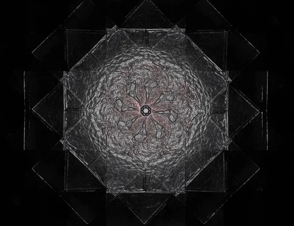 几何的空间系列 视觉上有吸引力的背景下 由概念网格曲线和分形元素作为元素适合物理数学技术科学和教育上的布局 — 图库照片