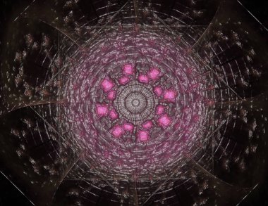 Konuyla ilgili soyut fraktal formlar grafik tasarım ve nükleer fizik bilim parçacıkların. Geometri kutsal fütüristik kuantum dijital hologram doku geliştirme dalga gerçeküstü tasarım.