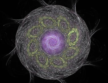 Dantelli renkli saat desen. Dijital fractal sanat tasarım. Kutsal semboller işaretler geometrisi soyut tasarım. Astroloji simya sihirli tasarımlar. Geometrik sarmal. Soyut renkli fraktal doku.