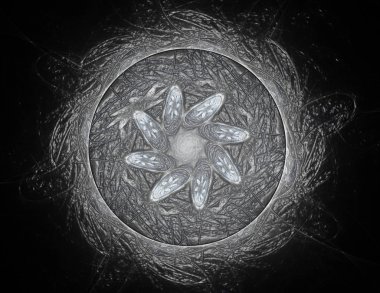 Uzay serisi geometrisini. Görsel olarak çekici zemin kavramsal Izgaralar eğrileri ve fraktal öğeleri öğesi olarak düzenleri fizik matematik teknoloji bilim ve eğitim için uygun yapılmış.