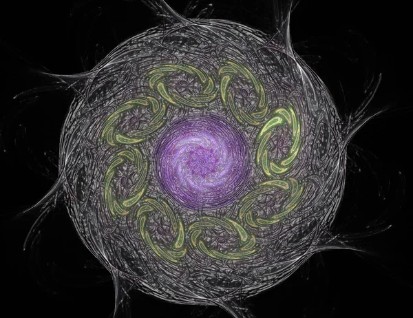Dantelli renkli saat desen. Dijital fractal sanat tasarım. Kutsal semboller işaretler geometrisi soyut tasarım. Astroloji simya sihirli tasarımlar. Geometrik sarmal. Soyut renkli fraktal doku.