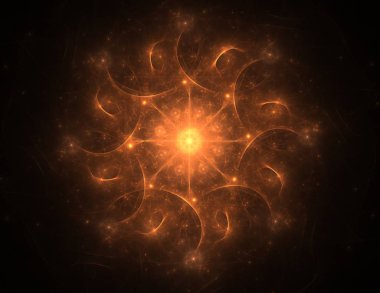 Bilim, teknoloji ve tasarım konularında fraktal radyal desen