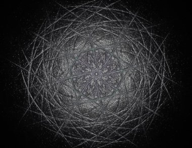 Konuyla ilgili soyut fraktal formlar grafik tasarım ve nükleer fizik bilim parçacıkların. Geometri kutsal fütüristik kuantum dijital hologram doku geliştirme dalga gerçeküstü tasarım.