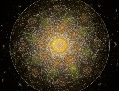 Dantelli renkli saat desen. Dijital fractal sanat tasarım. Kutsal semboller işaretler geometrisi soyut tasarım. Astroloji simya sihirli tasarımlar. Geometrik sarmal. Soyut renkli fraktal doku.