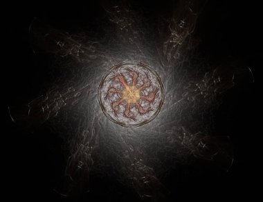 Konuyla ilgili soyut fraktal formlar grafik tasarım ve nükleer fizik bilim parçacıkların. Geometri kutsal fütüristik kuantum dijital hologram doku geliştirme dalga gerçeküstü tasarım.