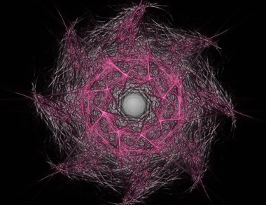 Konuyla ilgili soyut fraktal formlar grafik tasarım ve nükleer fizik bilim parçacıkların. Geometri kutsal fütüristik kuantum dijital hologram doku geliştirme dalga gerçeküstü tasarım.