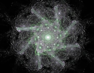 Konuyla ilgili soyut fraktal formlar grafik tasarım ve nükleer fizik bilim parçacıkların. Geometri kutsal fütüristik kuantum dijital hologram doku geliştirme dalga gerçeküstü tasarım.