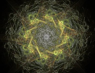 Konuyla ilgili soyut fraktal formlar grafik tasarım ve nükleer fizik bilim parçacıkların. Geometri kutsal fütüristik kuantum dijital hologram doku geliştirme dalga gerçeküstü tasarım.