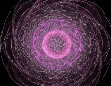 Konuyla ilgili soyut fraktal formlar grafik tasarım ve nükleer fizik bilim parçacıkların. Geometri kutsal fütüristik kuantum dijital hologram doku geliştirme dalga gerçeküstü tasarım.