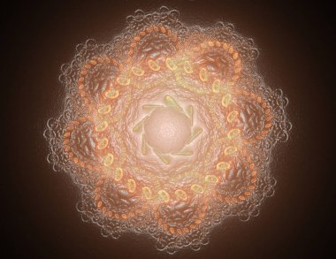 Konuyla ilgili soyut fraktal formlar grafik tasarım ve nükleer fizik bilim parçacıkların. Geometri kutsal fütüristik kuantum dijital hologram doku geliştirme dalga gerçeküstü tasarım.