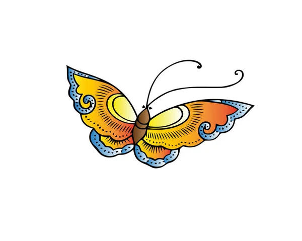 Farfalla Arancione Movimento Illustrazione Vettoriale — Vettoriale Stock