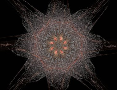 Konuyla ilgili soyut fraktal formlar grafik tasarım ve nükleer fizik bilim parçacıkların. Geometri kutsal fütüristik kuantum dijital hologram doku geliştirme dalga gerçeküstü tasarım.