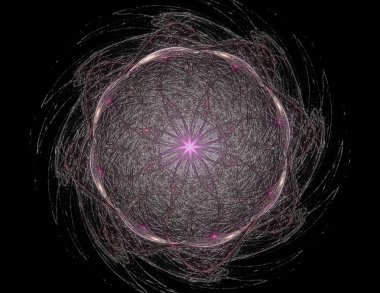 Konuyla ilgili soyut fraktal formlar grafik tasarım ve nükleer fizik bilim parçacıkların. Geometri kutsal fütüristik kuantum dijital hologram doku geliştirme dalga gerçeküstü tasarım.