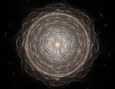 Konuyla ilgili soyut fraktal formlar grafik tasarım ve nükleer fizik bilim parçacıkların. Geometri kutsal fütüristik kuantum dijital hologram doku geliştirme dalga gerçeküstü tasarım.