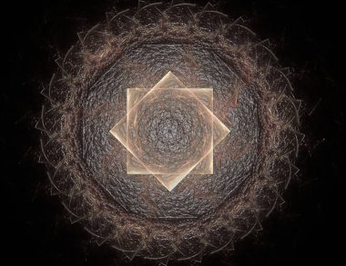 Konuyla ilgili soyut fraktal formlar grafik tasarım ve nükleer fizik bilim parçacıkların. Geometri kutsal fütüristik kuantum dijital hologram doku geliştirme dalga gerçeküstü tasarım.