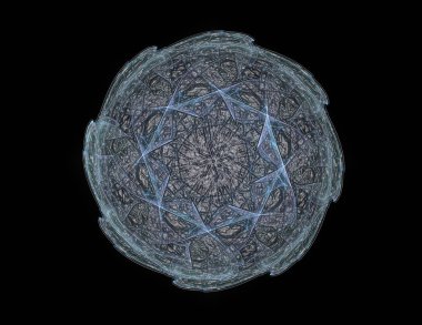 Konuyla ilgili soyut fraktal formlar grafik tasarım ve nükleer fizik bilim parçacıkların. Geometri kutsal fütüristik kuantum dijital hologram doku geliştirme dalga gerçeküstü tasarım.