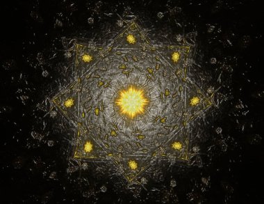 Soyut fraktal kırmızı arka plan ile kesişen daireler ve oval. disko ışıkları. Hareket illüstrasyon.