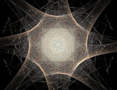 Soyut fraktal kırmızı arka plan ile kesişen daireler ve oval. disko ışıkları. Hareket illüstrasyon.