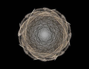 Konuyla ilgili soyut fraktal formlar grafik tasarım ve nükleer fizik bilim parçacıkların. Geometri kutsal fütüristik kuantum dijital hologram doku geliştirme dalga gerçeküstü tasarım.