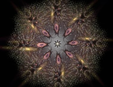 Konuyla ilgili soyut fraktal formlar grafik tasarım ve nükleer fizik bilim parçacıkların. Geometri kutsal fütüristik kuantum dijital hologram doku geliştirme dalga gerçeküstü tasarım.