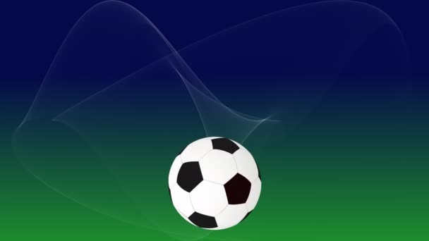 Balón Fútbol Rodando Sobre Hierba Verde — Vídeo de stock