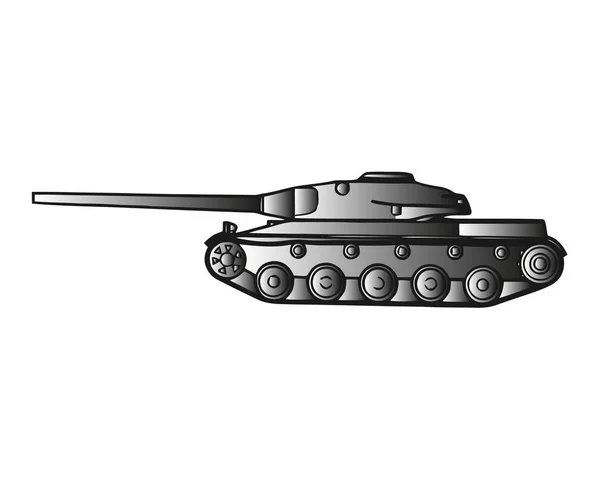 Tanque Militar Isolado Branco Veículo Combate Blindado Projetado Para Combate —  Vetores de Stock