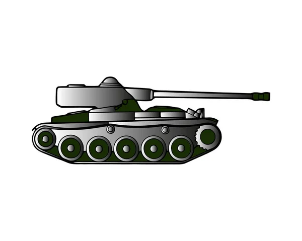 Tanque Militar Aislado Blanco Vehículo Blindado Combate Diseñado Para Combate — Vector de stock