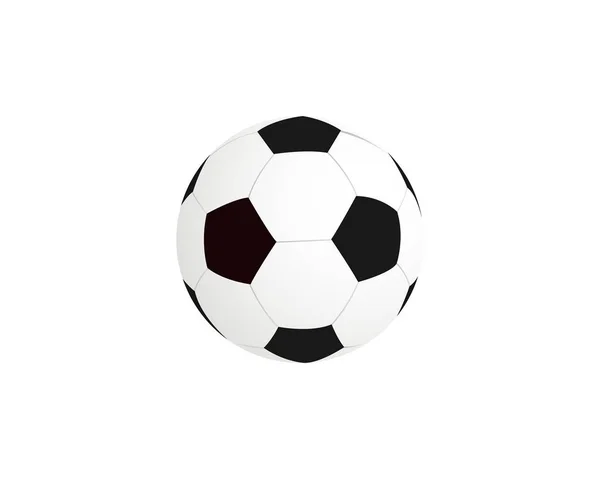Ballon Foot Cuir Ballon Football Vectoriel Isolé Sur Fond Blanc — Image vectorielle