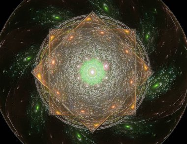 Dantelli renkli saat desen. Dijital fractal sanat tasarım. Kutsal semboller işaretler geometrisi soyut tasarım. Astroloji simya sihirli tasarımlar. Geometrik sarmal. Soyut renkli fraktal doku.