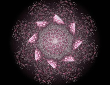 Konuyla ilgili soyut fraktal formlar grafik tasarım ve nükleer fizik bilim parçacıkların. Geometri kutsal fütüristik kuantum dijital hologram doku geliştirme dalga gerçeküstü tasarım.