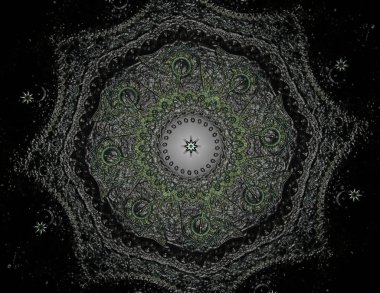 Dantelli renkli saat desen. Dijital fractal sanat tasarım. Kutsal semboller işaretler geometrisi soyut tasarım. Astroloji simya sihirli tasarımlar. Geometrik sarmal. Soyut renkli fraktal doku.