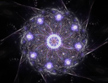 Soyut fraktal kırmızı arka plan ile kesişen daireler ve oval. disko ışıkları. Hareket illüstrasyon.