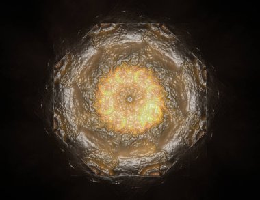Konuyla ilgili soyut fraktal formlar grafik tasarım ve nükleer fizik bilim parçacıkların. Geometri kutsal fütüristik kuantum dijital hologram doku geliştirme dalga gerçeküstü tasarım.