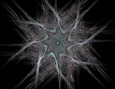 Konuyla ilgili soyut fraktal formlar grafik tasarım ve nükleer fizik bilim parçacıkların. Geometri kutsal fütüristik kuantum dijital hologram doku geliştirme dalga gerçeküstü tasarım.