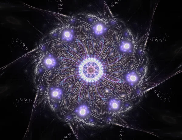 Soyut fraktal kırmızı arka plan ile kesişen daireler ve oval. disko ışıkları. Hareket illüstrasyon.